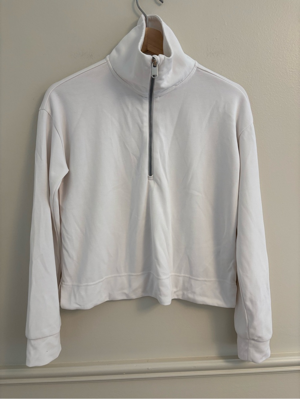 Athleta white Half-Zip Cowl Neck Pullover